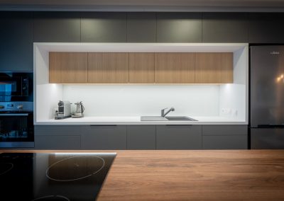 Close-up of kitchen cabinets